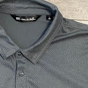 Travis Mathew Men's Gray White Fleck Short Sleeve Polo Shirt Large